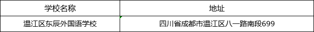 成都市溫江區(qū)東辰外國(guó)語(yǔ)學(xué)校地址在哪里？