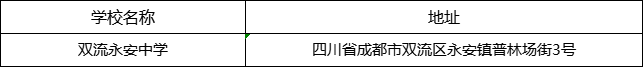成都市雙流永安中學(xué)地址在哪里？