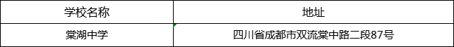 成都市棠湖中學(xué)地址在哪里？