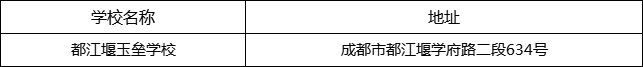 成都市都江堰玉壘學(xué)校地址在哪里？