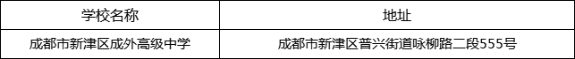 成都市新津區(qū)成外高級中學地址在哪里？