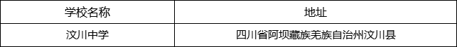 阿壩州汶川中學(xué)地址在哪里？