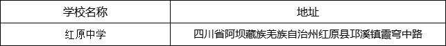阿壩州紅原中學(xué)地址在哪里？