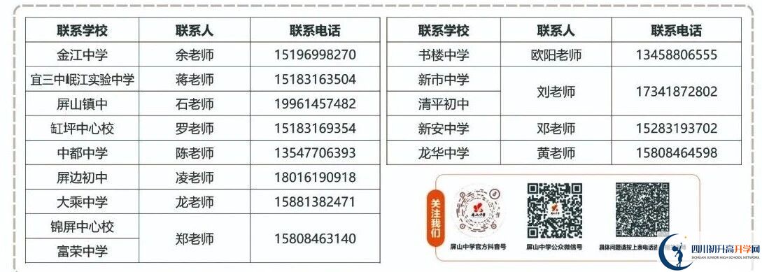 2026年宜賓市屏山中學(xué)招辦電話是多少？