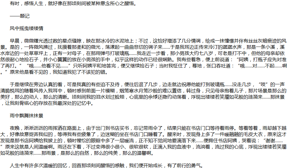 2020年中考滿(mǎn)分作文說(shuō)明文參考范文：那時(shí)，我淚流滿(mǎn)面