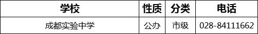 成都市成都實驗中學2022年招辦電話是多少？